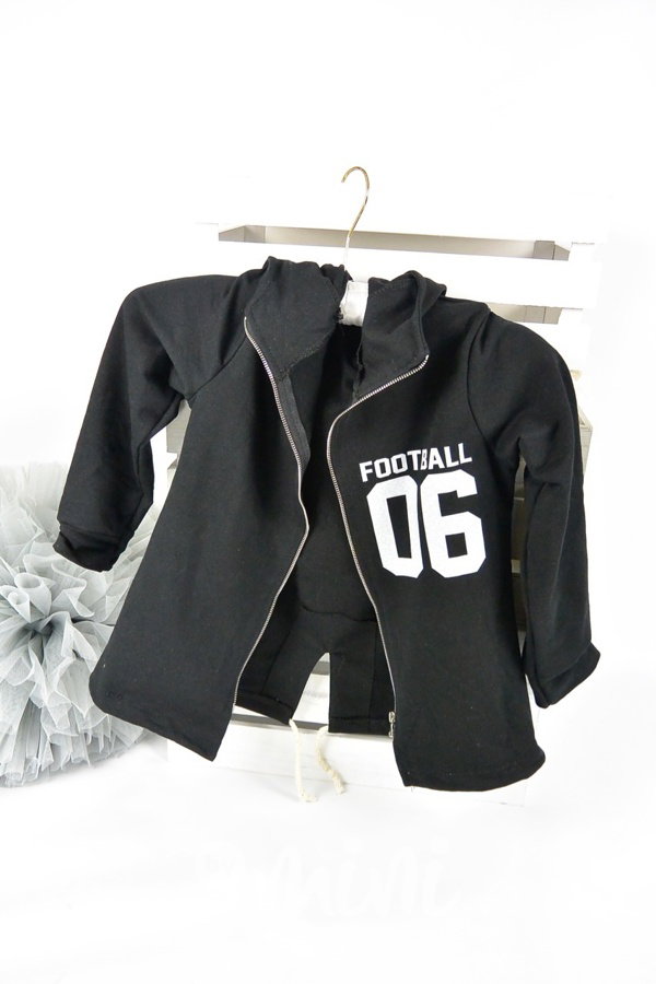 Football long mikina černá flitry