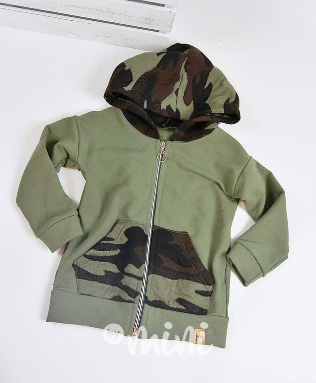 Khaki army zateplená mikča