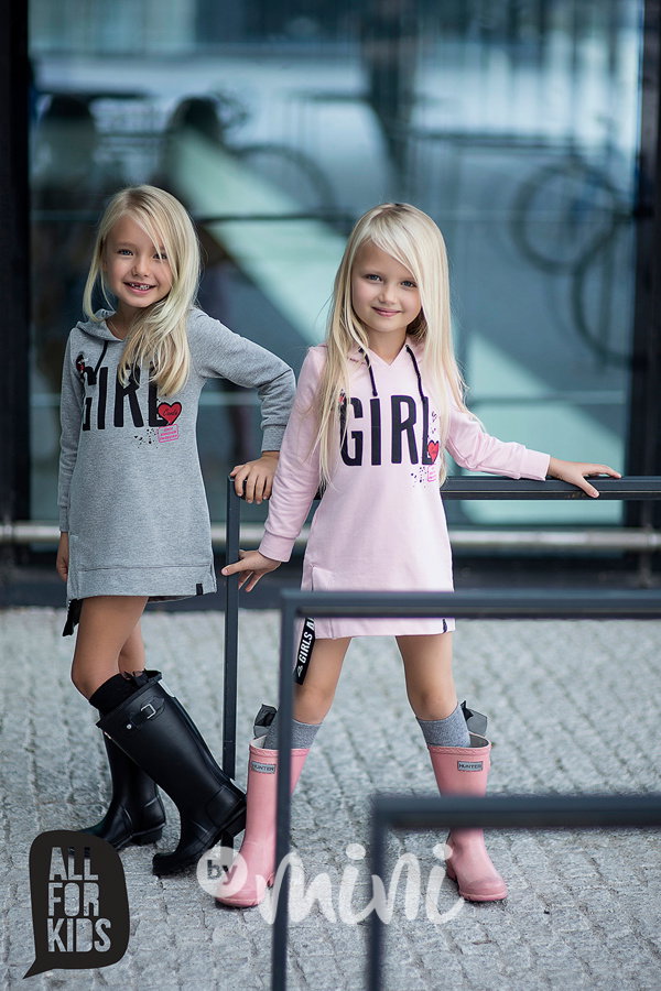 GIRL hoodie dress pink