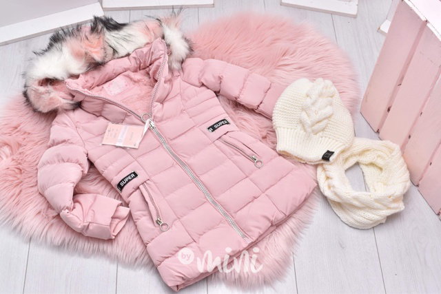 Powder pink zimní kabátek