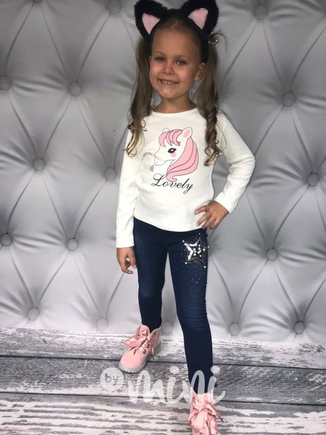 Jeans vyteplené stretch legíny