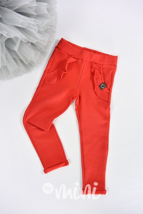 Červené oteplené cotton pants