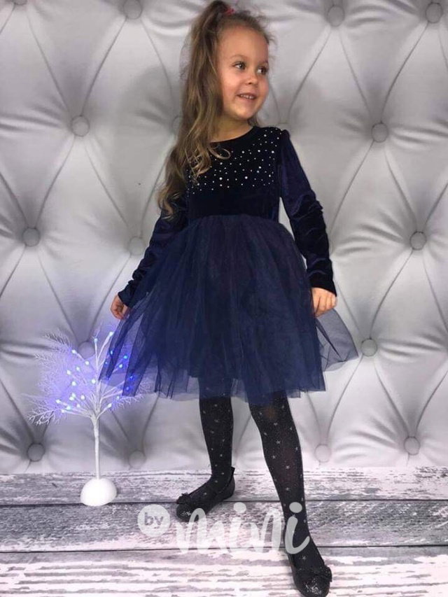 Sváteční velurové šaty royal blue