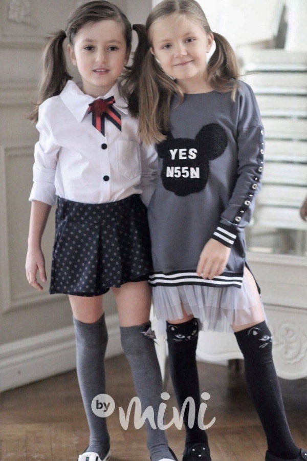 Grey dress v boho stylu