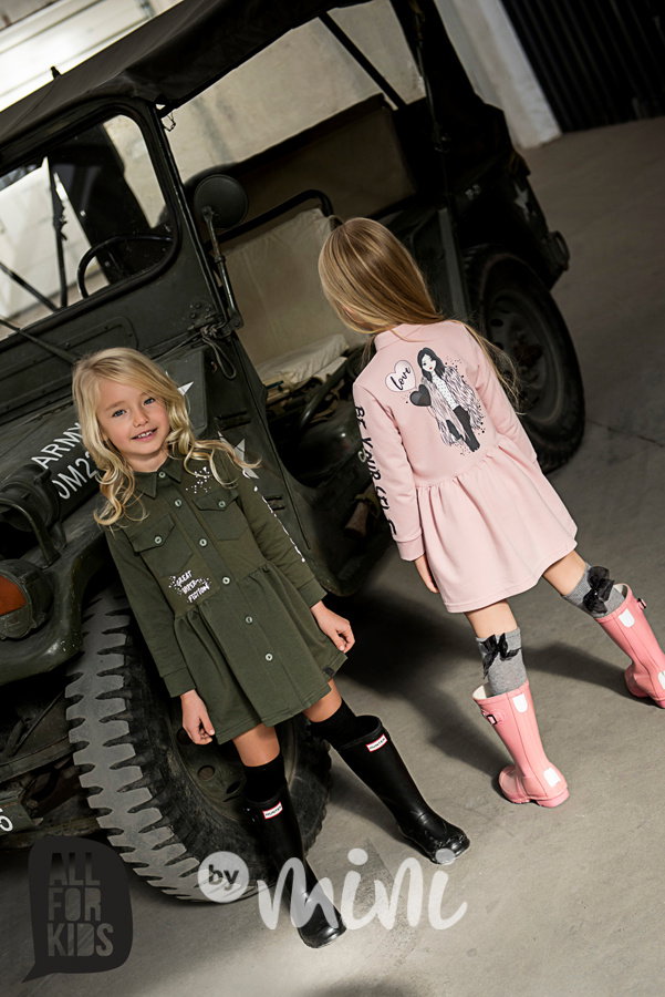 Military collection - košilové šaty pink