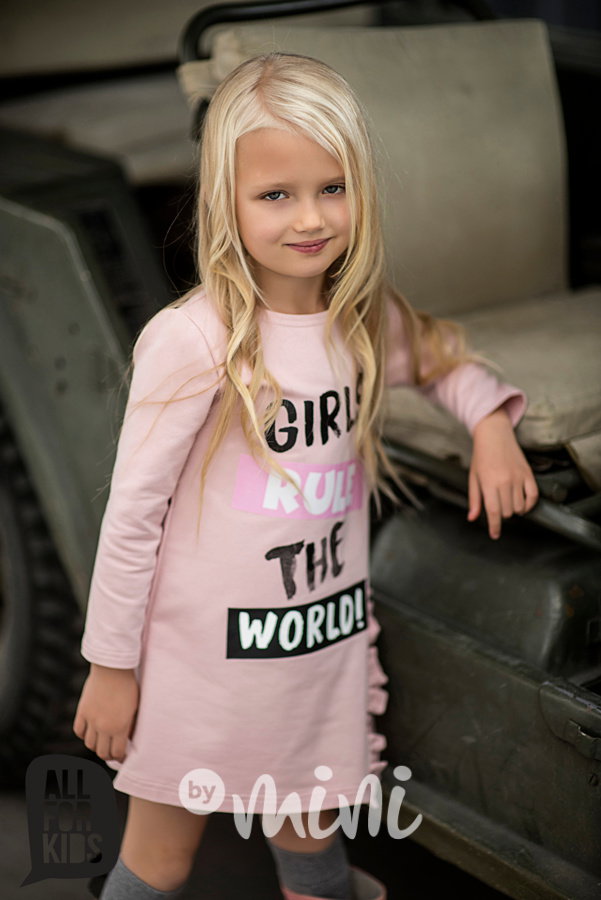 Girls rule the world tunika růžová