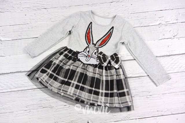 Bunny kostkované šaty black/white