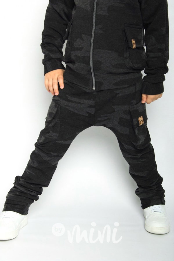 Zateplené dark army baggy kapsáče zip