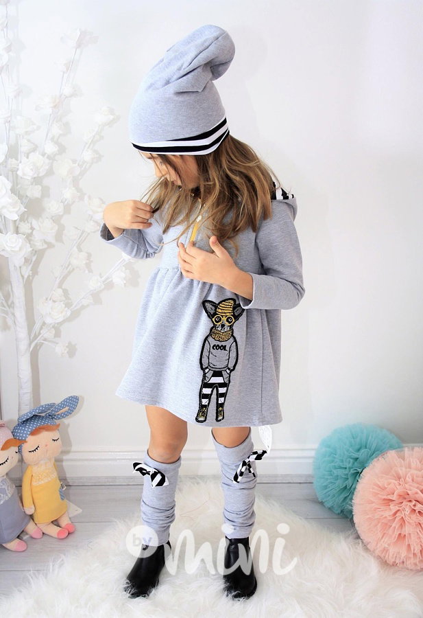Hoodie dress s mašličkou