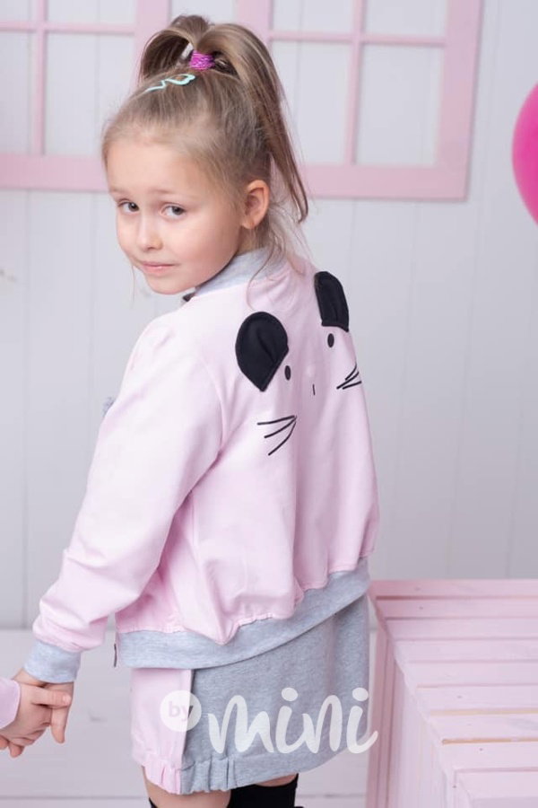 Růžová dívčí mikina pink myška