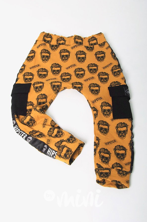 Hipster mustard teplé baggy tepláčky