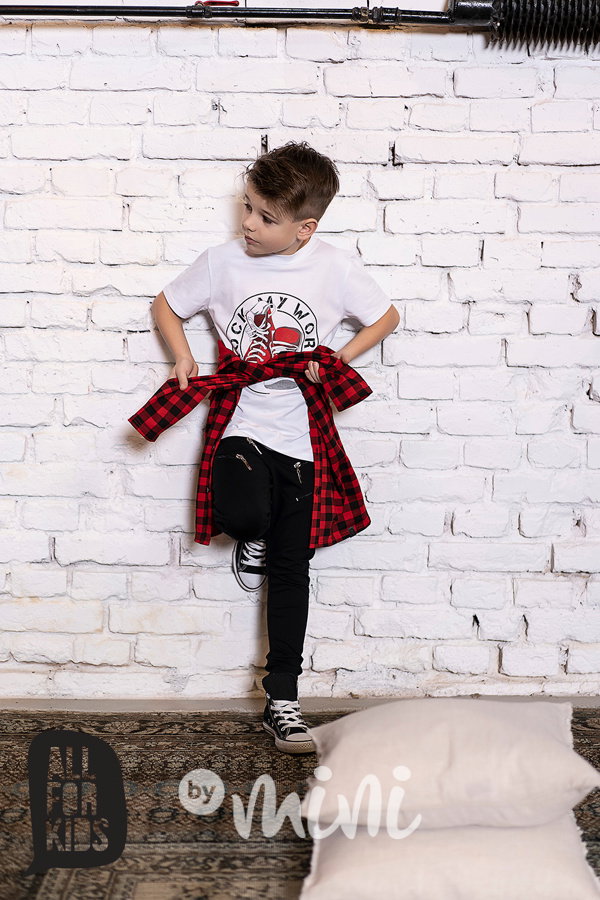 Kostkovaná košile s kapucí