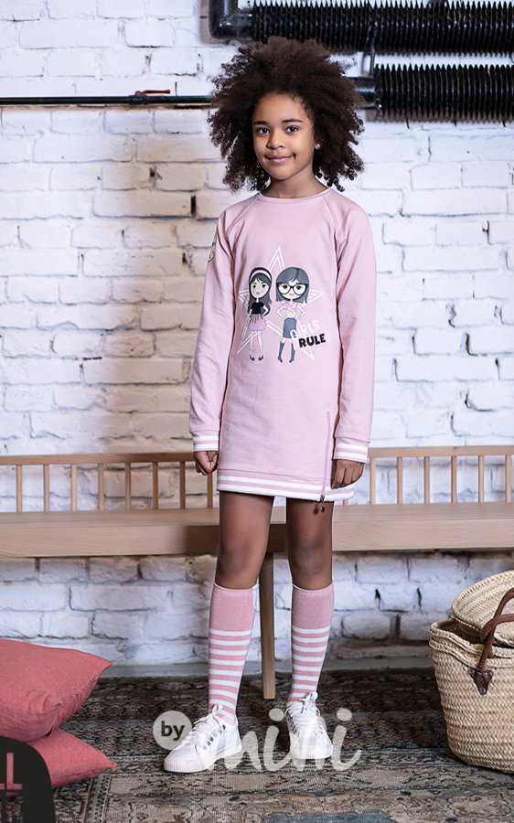 Girls rule šaty růžové