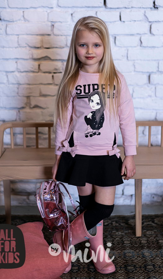 SUPER dívčí mikina s mašličkami pink