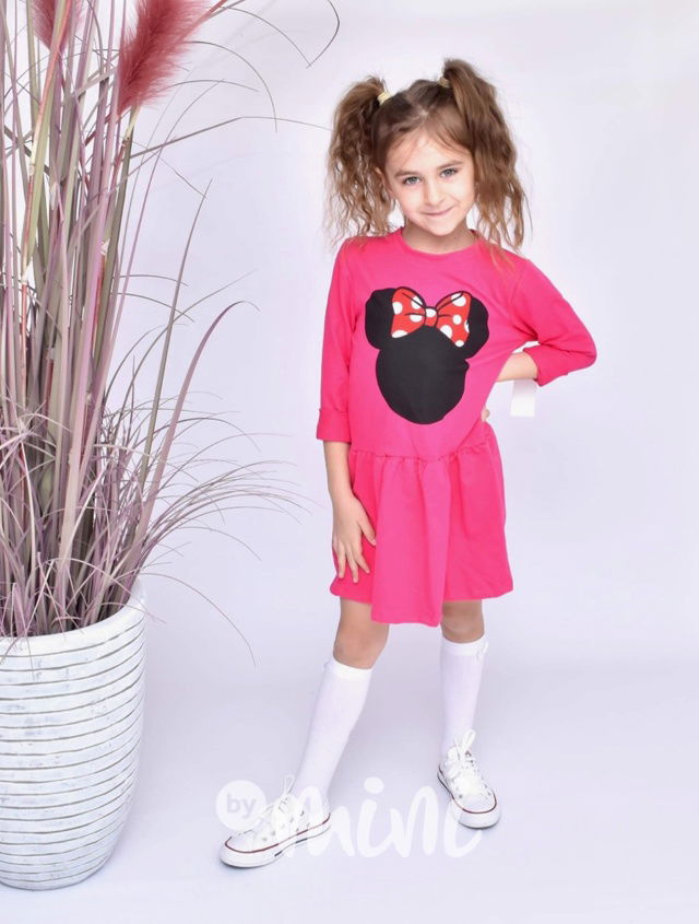 Tmavě růžové Minnie šaty