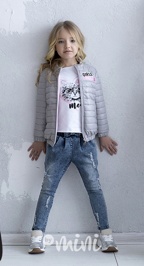 Jeans baggy kalhoty s mašličkou