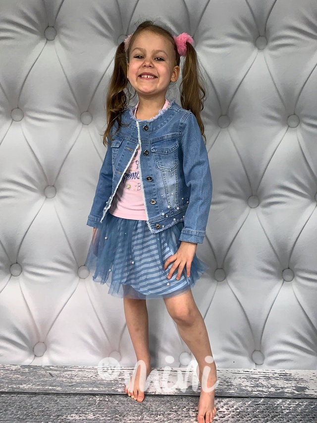 Jeans 3ks komplet pink