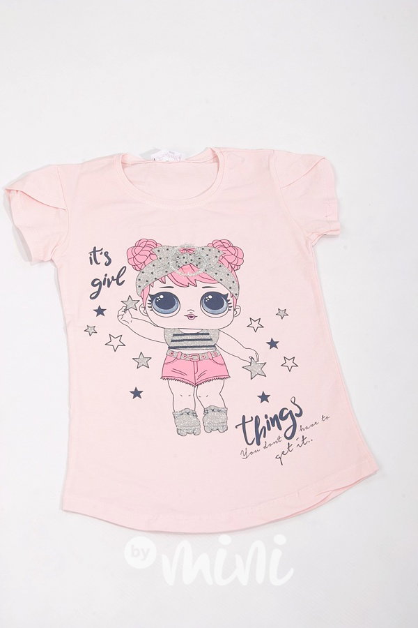 LOL blikající triko baby pink