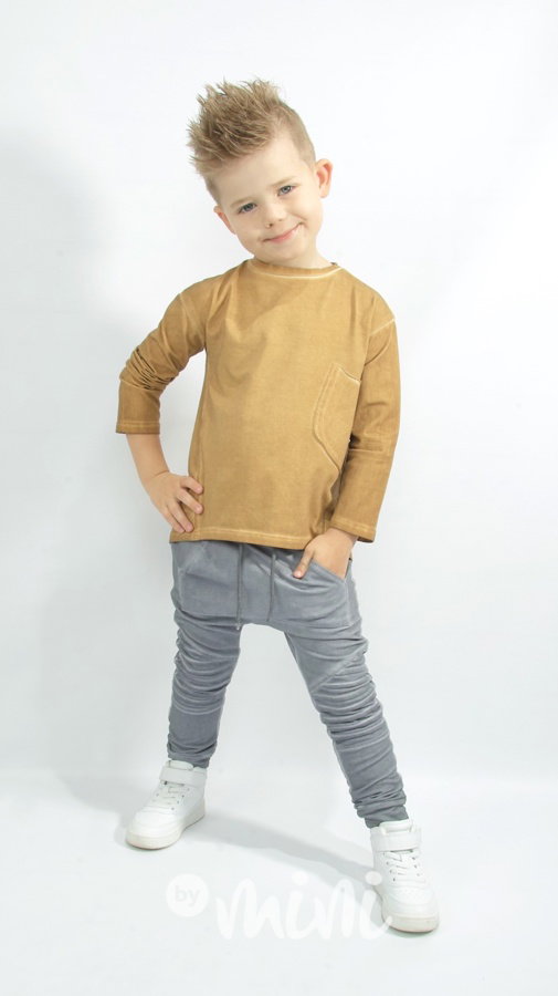Biker pants acid wash grey