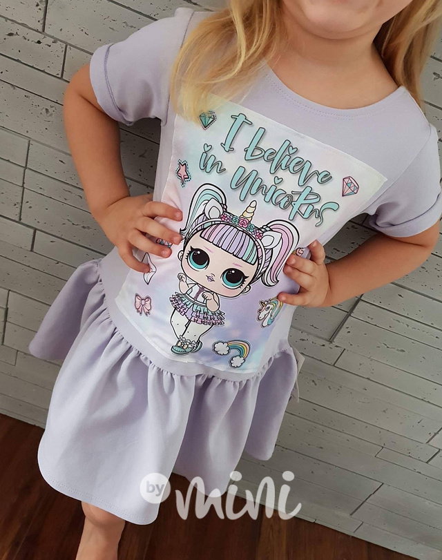 LOL letní šaty s mašličkou unicorn