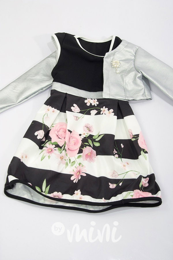 Bundička silver +  flower šaty
