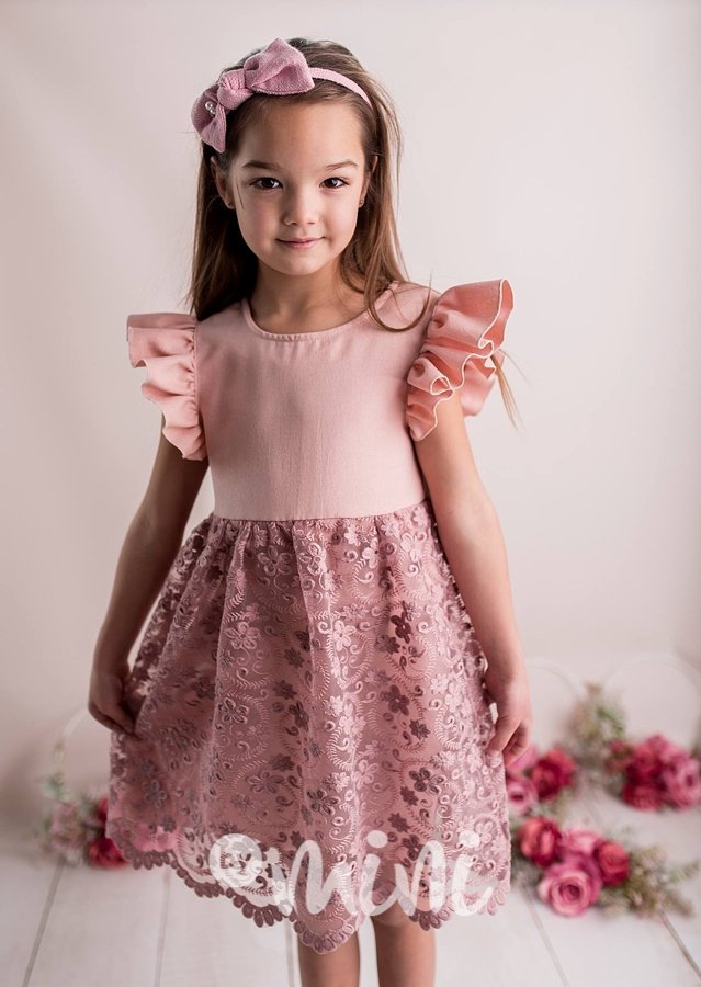 Luxury romantic dress pink - dívčí boho šaty