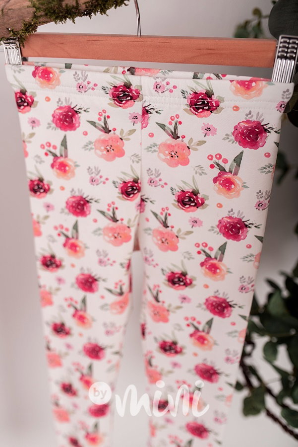 Summer flower fresh cotton dětské legíny