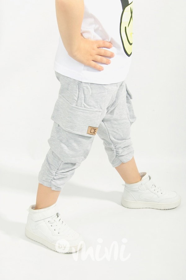 Dětské šedé 3/4 short baggy kapsáče