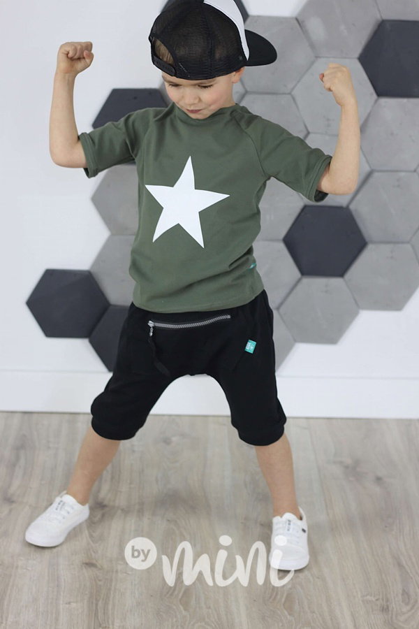 Black baggy shorts zip
