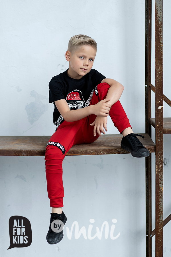 Wild boy chlapecké triko + červené tepláky