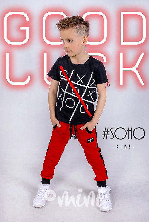 Designové chlapecké tepláčky red