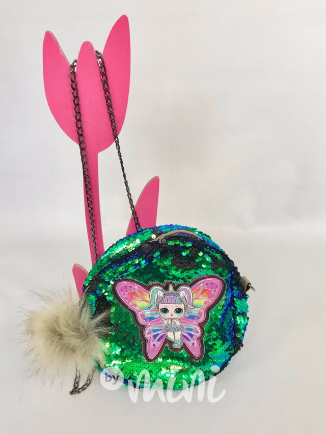 LOL flitrová kabelka smaragd " butterfly"