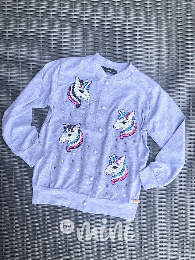 Horse bavlněný kardigan s flitry šedý