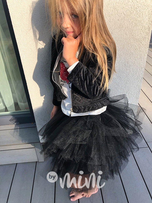 Trojkomplet s maxi tutu tylovou sukní black