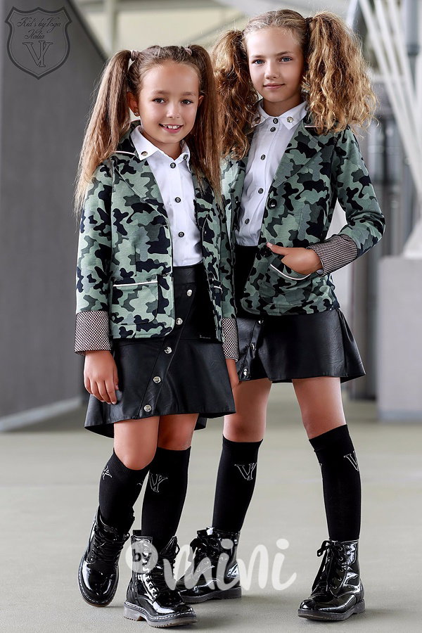 Leather black dívčí sukně