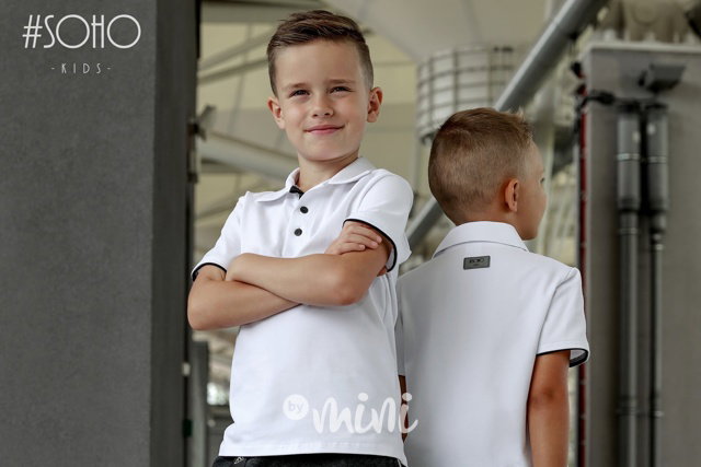 Bílé bavlněné polo pro chlapce