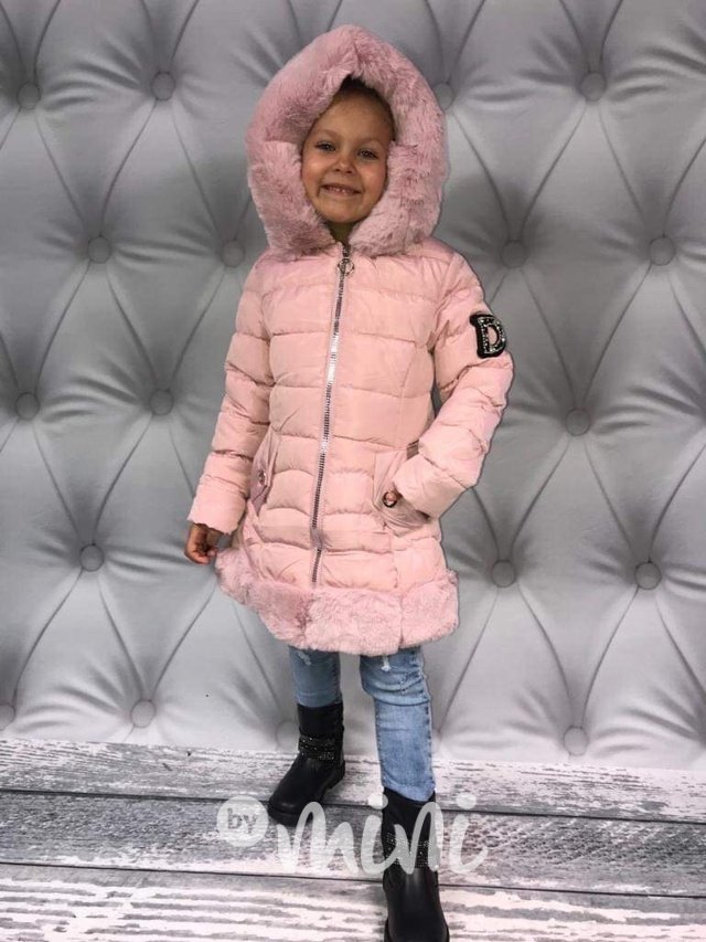 Little pink - dětská zimní bunda starorůžová, vel. 80-98