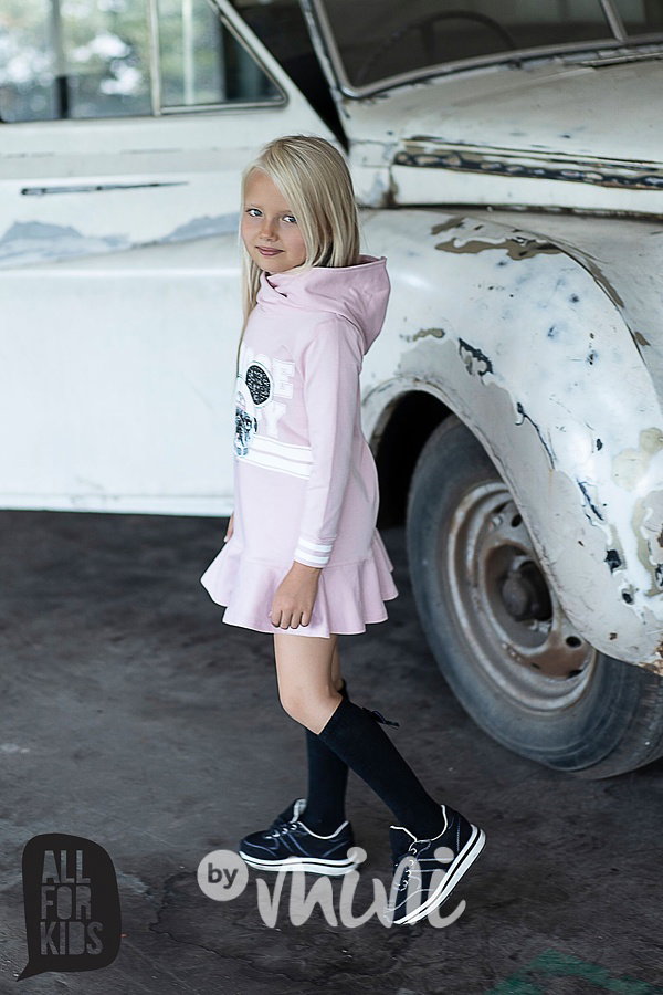 Sporty hoodie dress pink