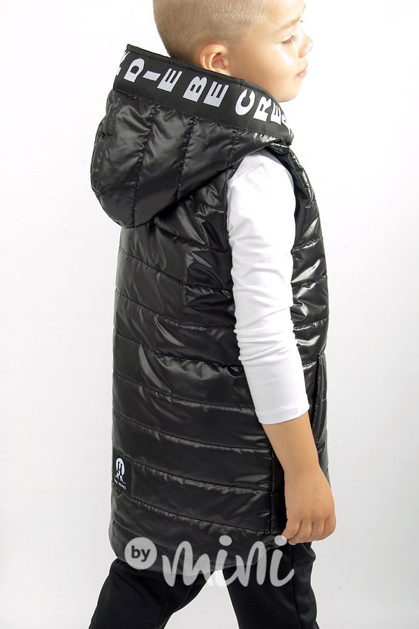 Chlapecká černá vesta long