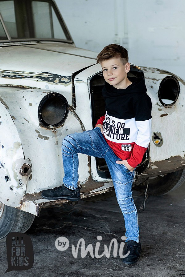Prošívané stretch blue jeans