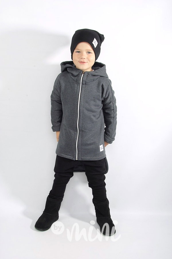 Extra dlouhý designový kabát dark grey