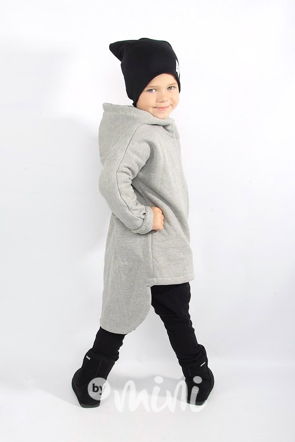 Extra dlouhý designový kabát light grey