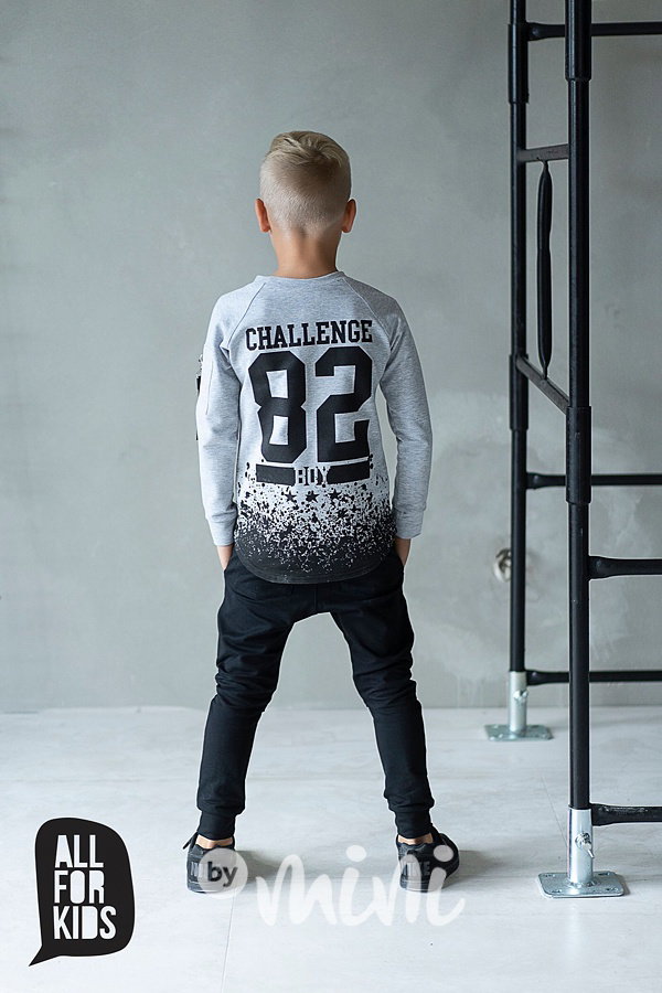BOY chalenge mikina s karabinou grey