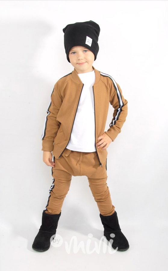 Super synek lampas set karamel - mikina + baggy