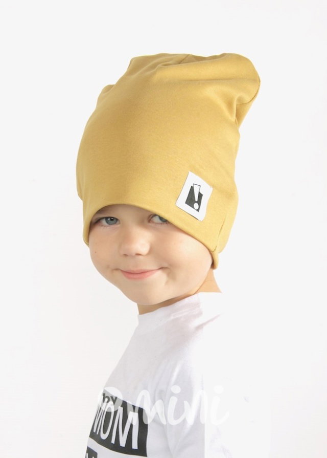 Dvojitá beanie čepka mustard