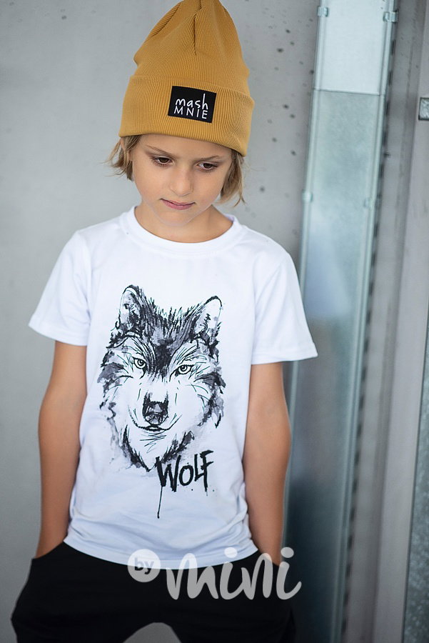 *Premium* Wolf chlapecké triko bílé