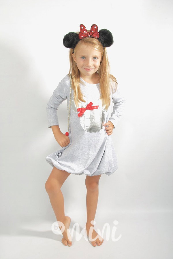 Balonové šaty Minnie grey + kabelka