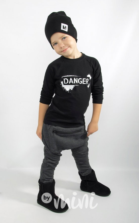 Danger longsleeve triko černé