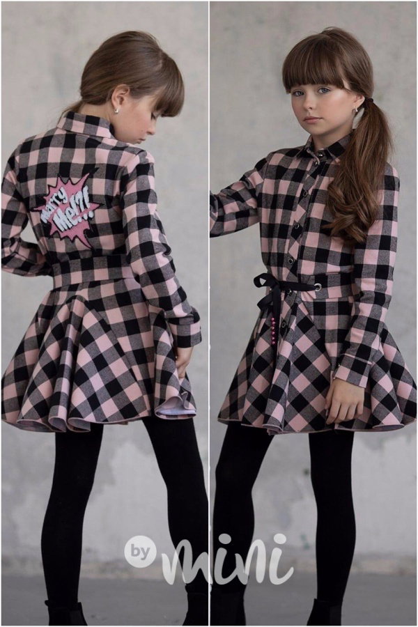 Košilové šaty pink