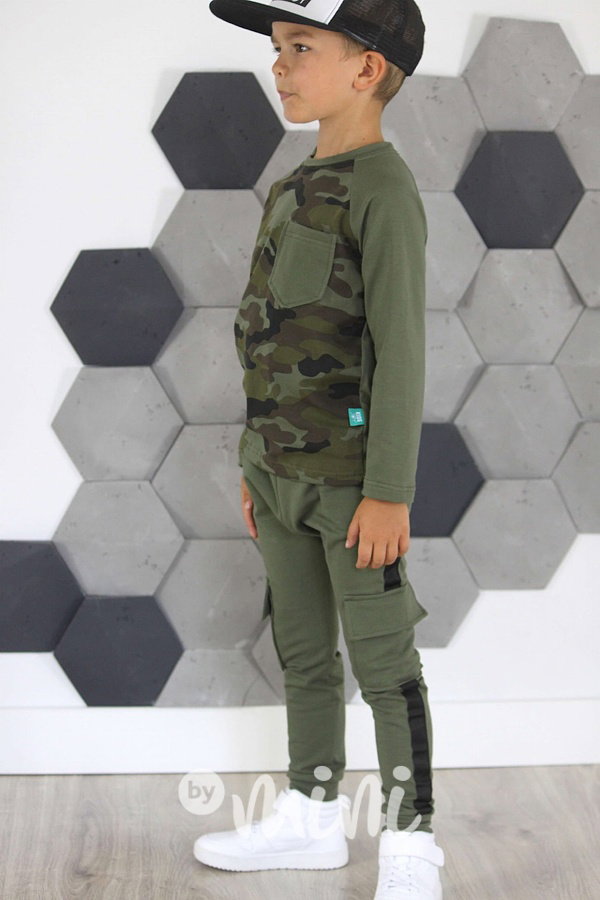 Khaki lampas baggy kapsáče joy